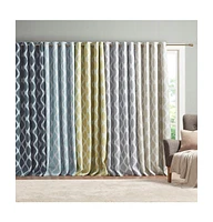 SunSmart Blakesly Ikat blackout curtains for bedroom, Silver grommet top fit up to 1.25 inches rod Single Curtain Panel for Living Room