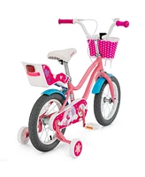 Costway 18 Inches Kids Bicycle w/Training Wheels & Basket for Boys Girls Age 5-9 Years