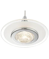 Possini Euro Design Menos Chrome Mini Pendant Lighting Fixture 6 1/4" Wide Modern Led Clear Frosted Glass Shade for Dining Room Living House Home Foye