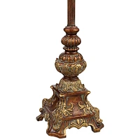 Regency Hill Juliette 36 1/2" Tall Skinny Large Buffet Traditional End Table Lamps Set of 2 Brown Light Bronze Finish Fabric Shade Living Room Bedroom