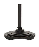 Regency Hill Traditional Torchiere Floor Lamp 70" Tall Hand Applied Black Bronze Swirl Font Amber Glass Shade Standing Pole Light for Living Room Read