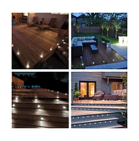 Yescom 10pc Cool White Led Deck Lights Kit Outdoor Garden Patio Stair Landscape Pathway