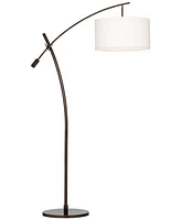 Possini Euro Design Raymond Modern Arched Floor Lamp Standing 69" Tall Bronze Brown Metal Slim Profile Off