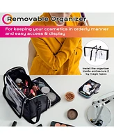 Byootique Makeup Brush Case Portable Artist Brush Holder Stand-Up Travel Cosmetic Organizer Bag