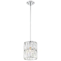 Possini Euro Design Juliette Chrome Mini Pendant Lighting Fixture 7 3/4" Wide Modern Clear Crystal Shade for Dining Room Living House Home Foyer Kitch