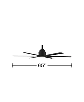 Casa Vieja 65" Ultra Breeze Modern Industrial Outdoor Ceiling Fan with Dimmable Led Light Remote Control Matte Black Wet Rated for Patio Exterior Hous