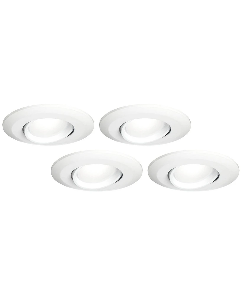 Tesler 4" White Gimbal Retrofit 10W Led Eyeball Downlights 4-Pack