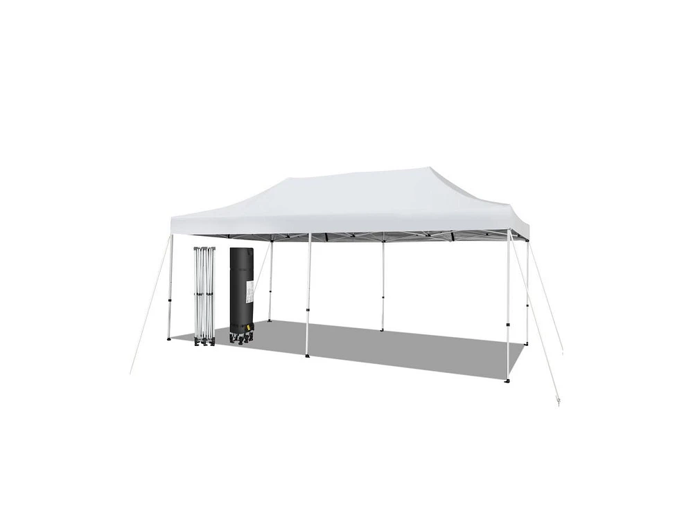 Slickblue 10 x 20 Feet Outdoor Pop-Up Patio Folding Canopy Tent-White