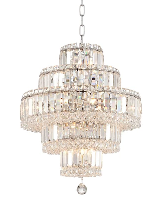 Vienna Full Spectrum Magnificence Chrome Small Chandelier Lighting 18 1/2" Wide Modern Dimmable Led Crystal 18