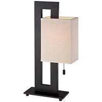 360 Lighting Modern Accent Table Lamp 20.5" High Rich Espresso Bronze Brown Open Rectangular Metal Base Oatmeal Floating Box Shade for Living Room Bed