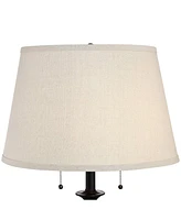 360 Lighting Spenser Traditional Floor Lamp Standing Exquisite 58" Tall Oiled Bronze Brown Metal Thin Column Off-White Linen Fabric Empire Shade for L