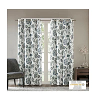 SunSmart Camille Jacquard Room Darkening Curtain for Bedroom, Grommet Top Design Panels Pair for Living Room, Width 50 length inches Single Panel