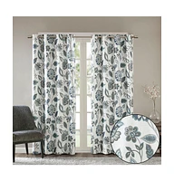 SunSmart Camille Jacquard Room Darkening Curtain for Bedroom, Grommet Top Design Panels Pair for Living Room, Width 50 length inches Single Panel