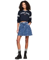 Tommy Jeans Women's A-Line Seam-Detail Denim Skirt