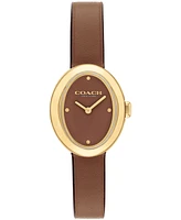 Coach Women's Saddle Sammy Leather Watch 22.5mm