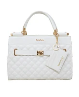 Bebe Alex Quilted Satchel Bag with Card Holder