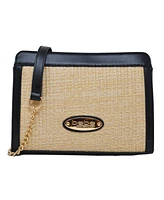 Bebe Marie Straw Crossbody Bag