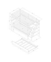 Streamdale Furniture Bunk Beds Twin Over Twin Stairway Storage Function