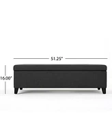 Spacious Storage Ottoman with Self-Opening Lid and Modern Birch Wood Legs