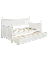 Simplie Fun Wood Daybed With Three Drawers, Twin Size Daybed, No Box Spring Needed