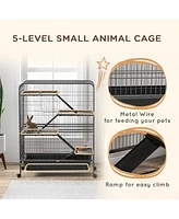 Streamdale Furniture Spacious, Portable, and Easy-Clean Small Animal Cage with Platforms