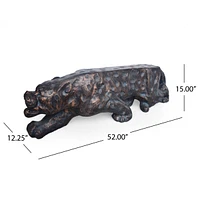 Exquisite Leopard Bench Antique Copper Oasis for Your Patio