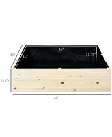 4'x4' Elevated Solid Fir Raised Garden Bed for Outdoor Use