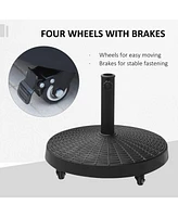 Portable Umbrella Stand with Wheels, Adjustable Pole Holder, and Durable Design