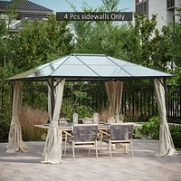 Universal Outdoor 10' x 12' Gazebo Replacement Sidewall Canopy Curtain (Curtains Only)
