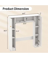 Costway Over The Toilet Storage Cabinet Double Door Bathroom Toilet Storage Organizer