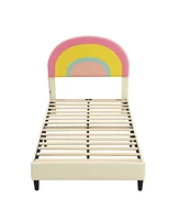 Streamdale Furniture Rainbow Headboard Led Platform Bed