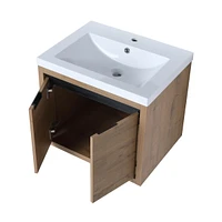 24 Inch Bathroom Cabinet with Sink, Soft Close Doors