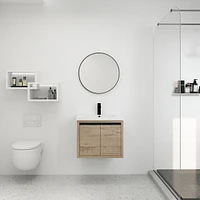 24 Inch Bathroom Cabinet with Sink, Soft Close Doors