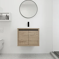 Streamdale Furniture 24 Inch Bathroom Cabinet with Sink, Soft Close Doors