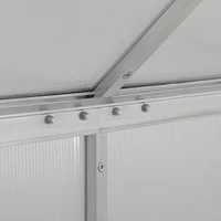 Premium Outdoor Greenhouse Aluminum Frame, Polycarbonate Panels, Vent and Hinged Door