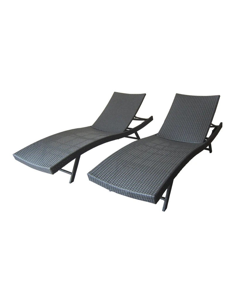 Simplie Fun Modern Outdoor Chaise Lounge with Adjustable Reclining Seats