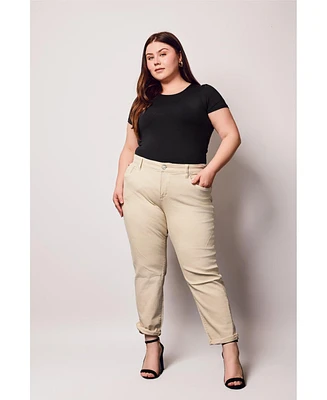 Slink Jeans Plus Size Mid Rise Boyfriend Pants