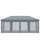 Spacious 10' x 20' Gazebo with Mesh Sidewalls for Outdoor Protection and Comfort