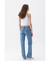 Nocturne Women's Cut-Out Detailed High Waist Jeans