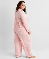 State of Day Women's 2-Pc. Packaged Ribbed Notched-Collar Pajamas Set Xs-3X, Created for Macy's