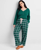 State of Day Women's Plaid Flannel Pajama Pants Xs-3X, Created for Macy's