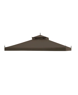 11.8'x9.8' Canopy Top Replacement Beige for 2-Tier Sunjoy L-GZ288PST-4D Gazebo Cover