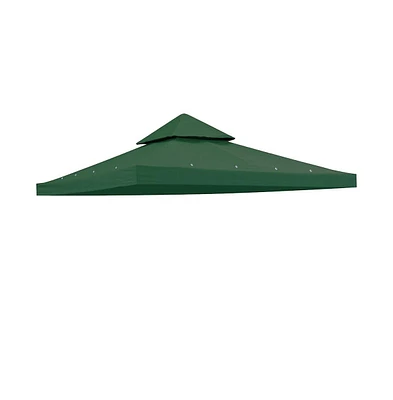 Yescom 8'x8' UV30+ Gazebo Canopy Replacement Top Cover Dark Green for Dual Tier Outdoor Patio Garden Tent