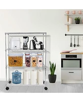 Simple Deluxe Heavy Duty 4-Shelf Shelving Unit With Wheel And Adjustable Feet, 36(L)X14(W)
