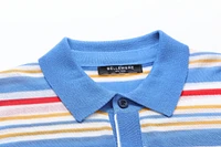 Bellemere Men's Fantasy Stripe Multicolor Tencel Polo Shirt