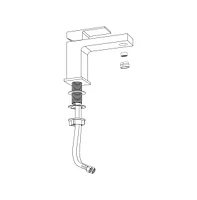 Yescom 1 Hole Bathroom Sink Faucet Square Single Handle Cold & Hot Water Tap Nickel