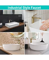 Aquaterior Single Handle Bathroom Vessel Sink Faucet Rv Lavatory Vanity Mixer Tap Gold