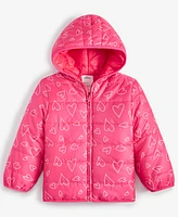 Epic Threads Toddler Girls Tossed Hearts Reversible Puffer Jacket, Created for Macy's