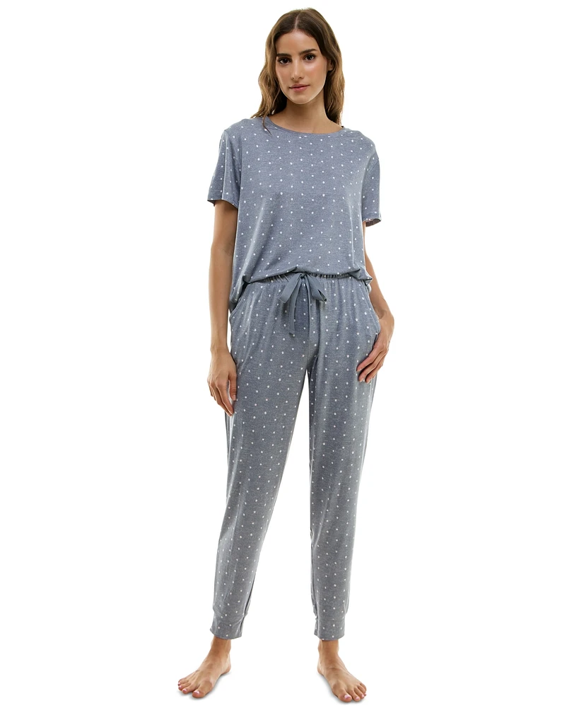 Jaclyn Intimates Women's 2-Pc. Printed Jogger Pajamas Set