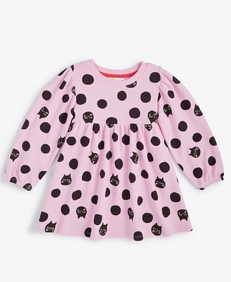 Epic Threads Toddler Girls French Terry Cat-Print Dress, Created for Macy's